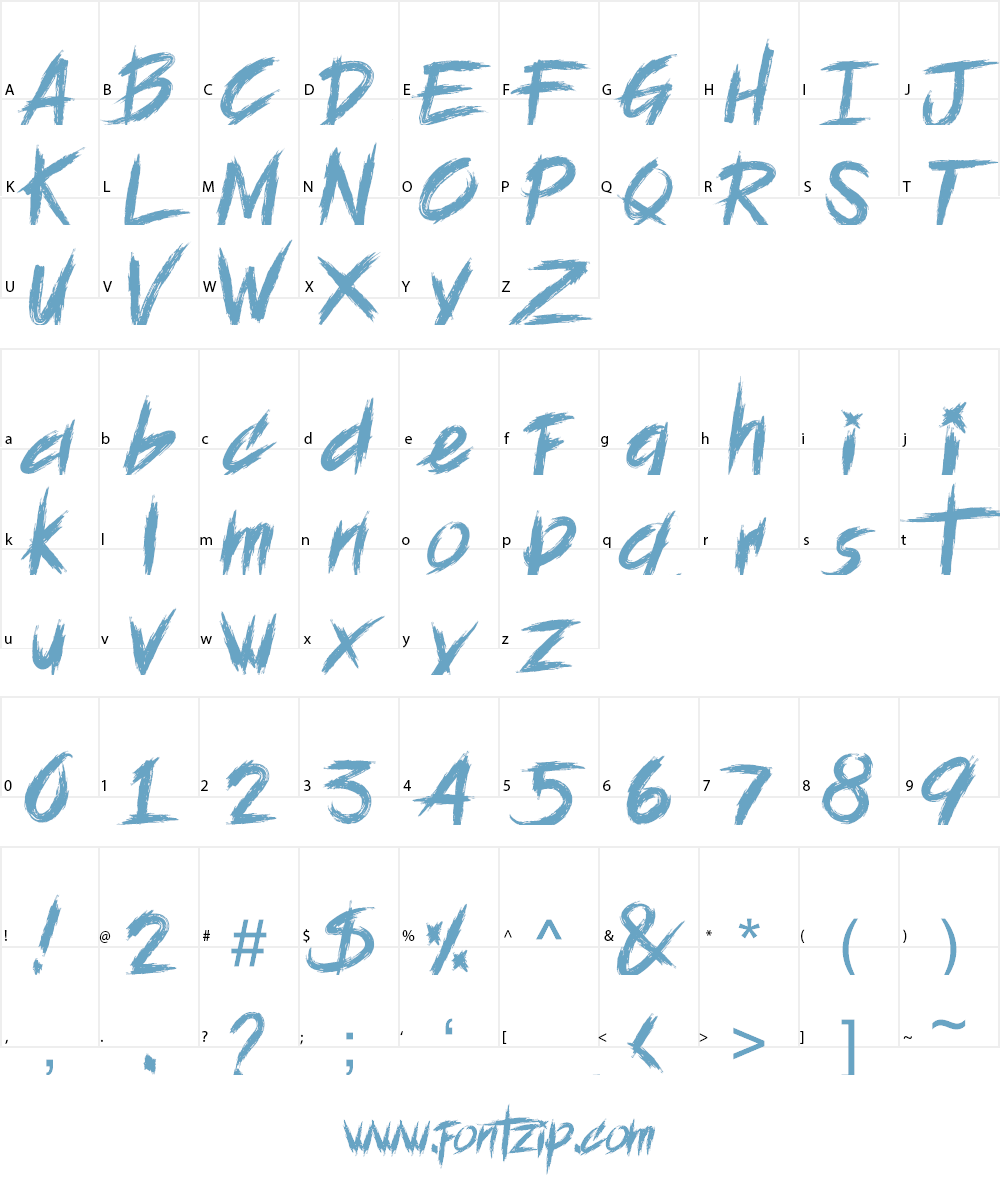 BLOODSEEKER DEMO Font Character